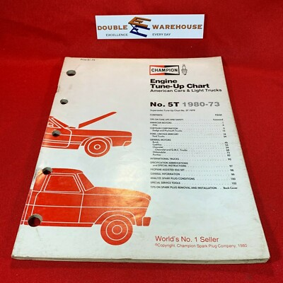 #ad 1980 Champion Engine Tune Up Chart No. 5T 1980 73 Manual $14.99