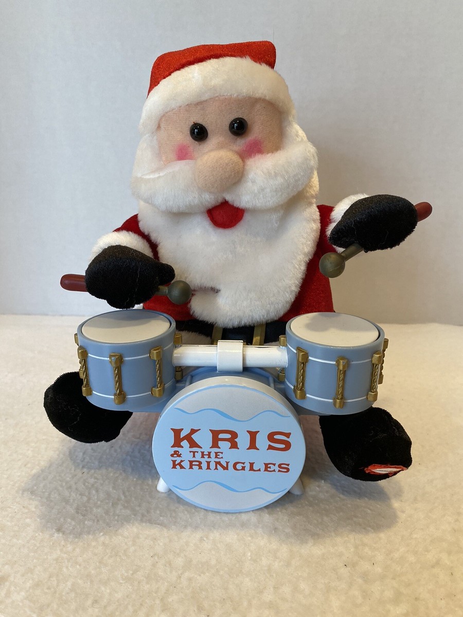 TESTED VIDEO Gemmy Kris &amp; The Kringles Drumming Singing Santa Deck 