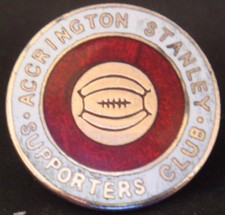 Accrington Stanley FC seltenes Vintage SUPPORTERS CLUB Abzeichen Knopfloch 26 mm Durchmesser