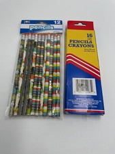 Lead Real Wood Pencils 2 Pkg #2 HB Jot Yellow & Multicolor Total 28 School Work