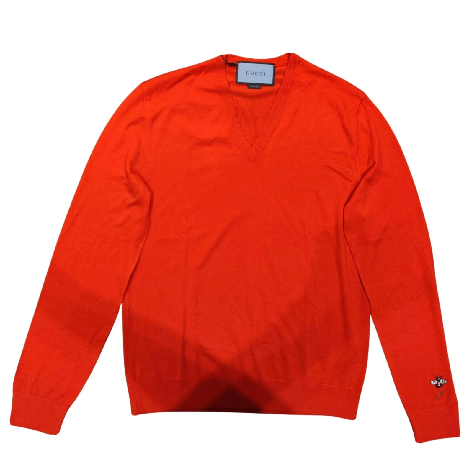 Pull à col en V rouge GUCCI