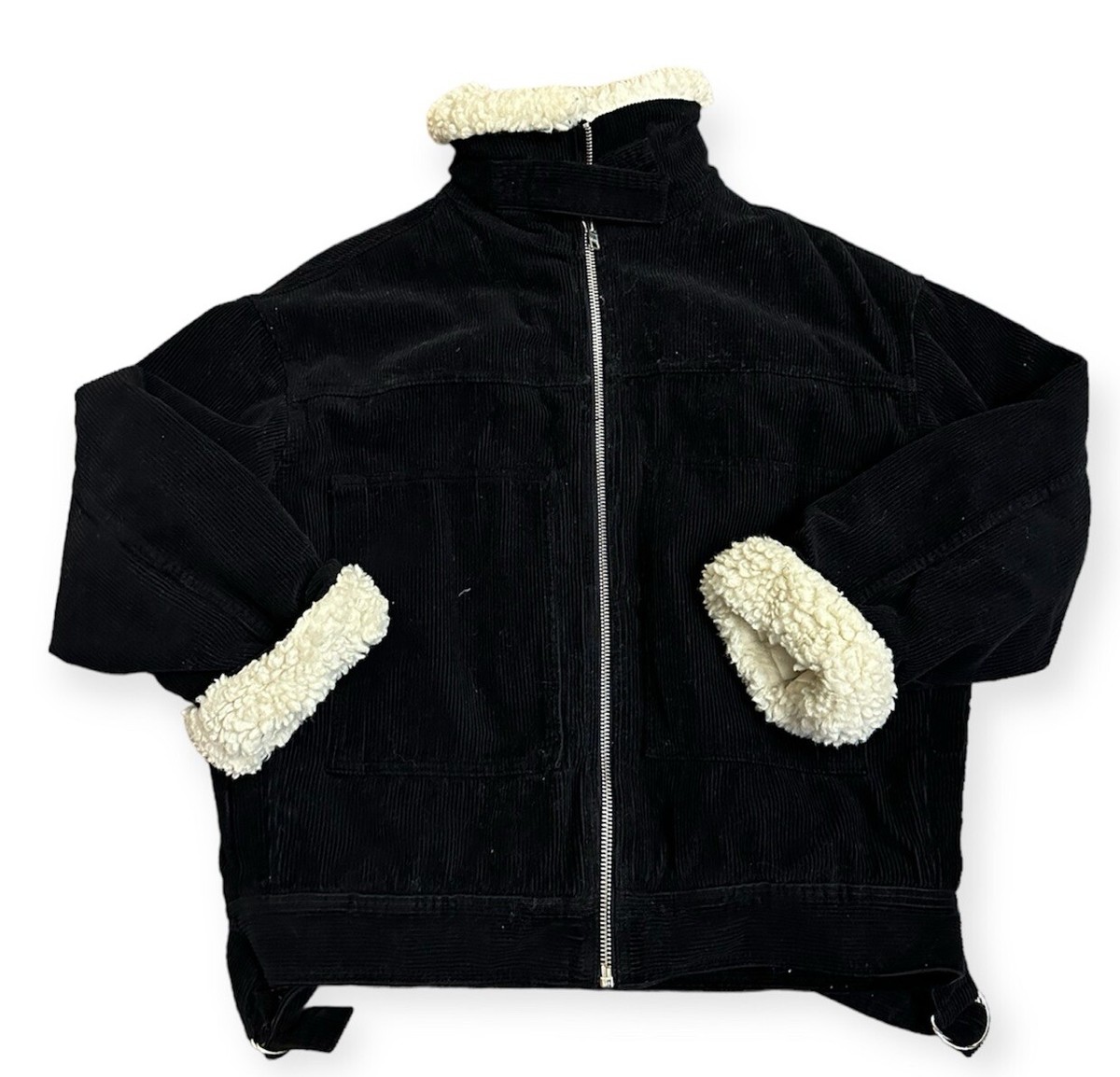 BDG Black Women's Sherpa Corduroy Jacket Size Medium - Main Image