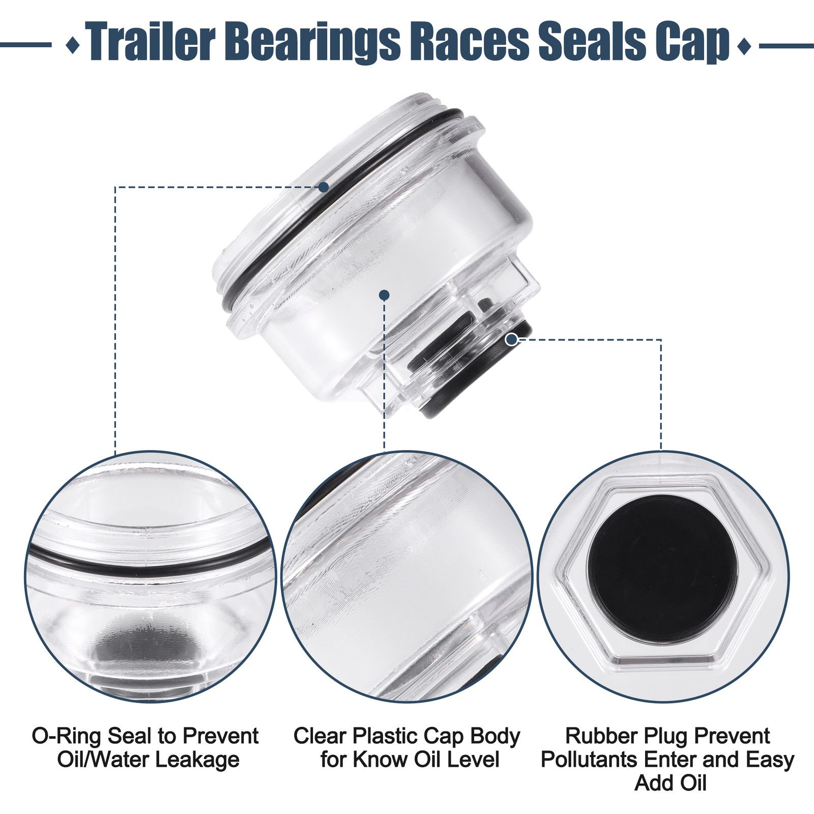 Piece of 1 3.75" Oil Cap Trailer Bearing Kit fit for AL/KO 10K 12K Oil