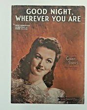 GOOD NIGHT, WHEREVER YOU ARE Vintage Sheet Music 1944 Robertson Hoffman Weldon