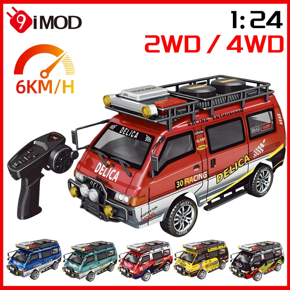 9IMOD RC Delica Car 1/24 2.4G Control Remoto Vehículo Minibús Modelo Furgoneta 2x2/4x4 Foto 3 de 4