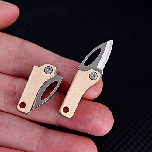 Mini Fingermesser Messing faltbare Tasche EDC Survival Tool Outdoor Camping Wandern - Bild 2 von 5
