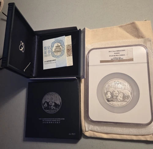 China 2013 50 Yuan 5 Oz Silver Panda NGC PF69 Ultra Cameo - W/Mint Packaging