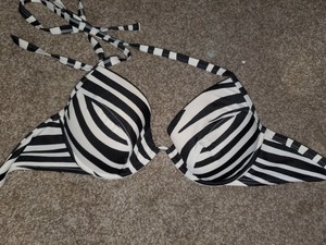 black and white animal print bikini