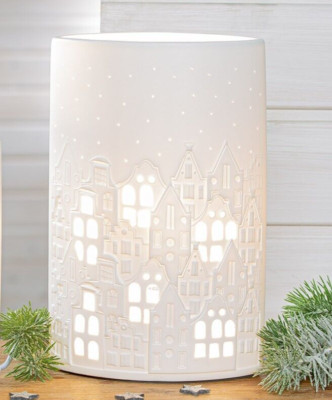 Guild porcelain lamp city lights 28 cm window lamp table lamp 32031 houses