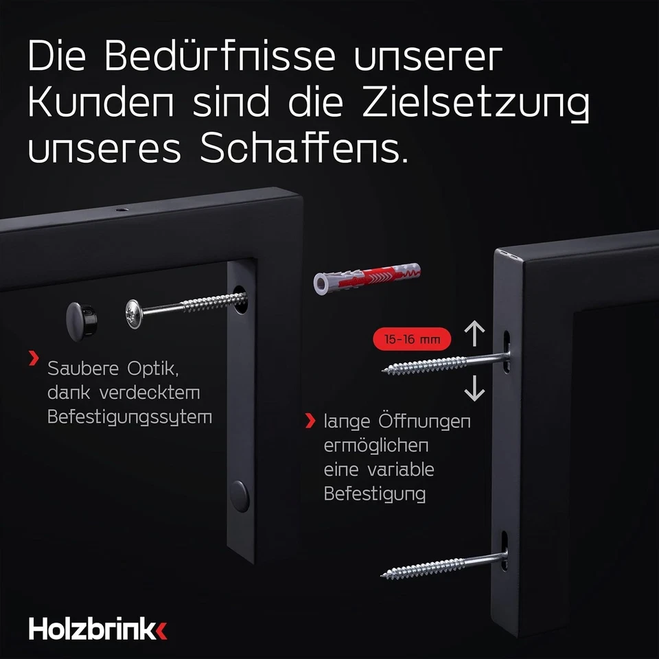 HOLZBRINK 2x Console Muro per Lavabo, Design E Stabile Waschtischhalterung - Immagine 4 di 4