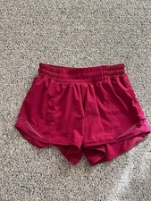 Lululemon Hotty-Hot Shorts Size 4 - Reg 4" - Cranberry Red