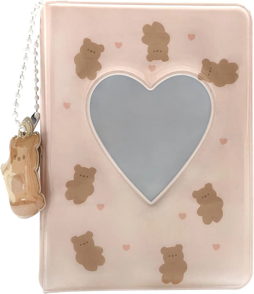 Mini álbum de fotos de 3 pulgadas, carpeta de tarjetas hueca en el corazón álbum de fotos soporte para tarjetas de fotos Foto 2 de 4