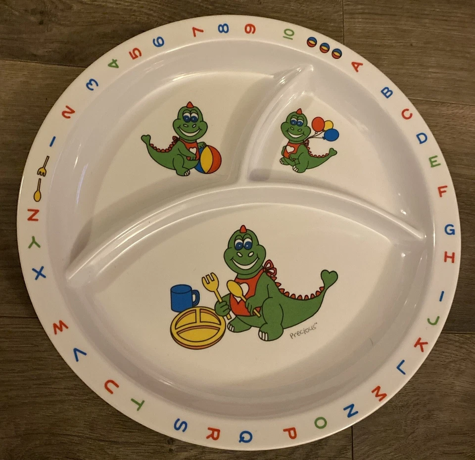 Precious Moments 4 Pcs Child's Dinnerware Set Plate Bowl Fork Spoon Alphabet - Image 3 of 4