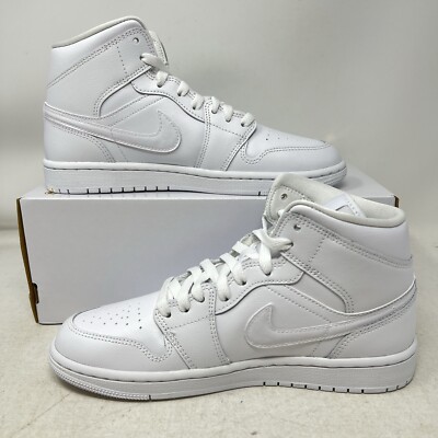 【超美品】★NIKE AIRJORDAN1 MID \"TRIPLE WHITE\" Air Jordan 1 Mid WMNS Triple White | Kixify Marketplace