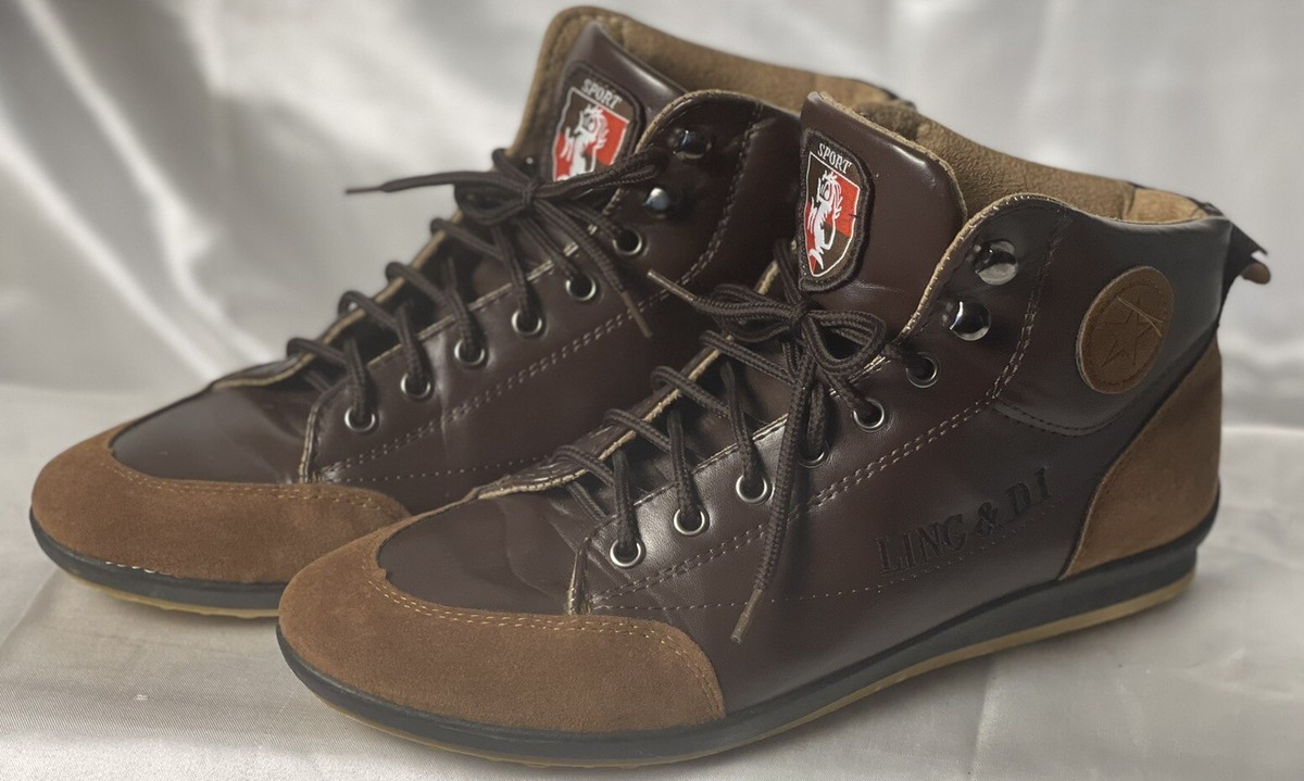 Ling & Di Suede Hi Top Athletic Casual Fashion Sneakers 
