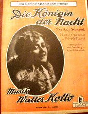Kollo DIE KONIGIN DER NACHT   Spartito d'epoca- copyright 1921
