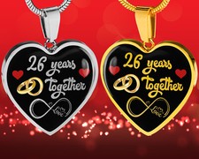 Personalized Engraved 26th Wedding Anniversary Gift For Her, Married 26 Years