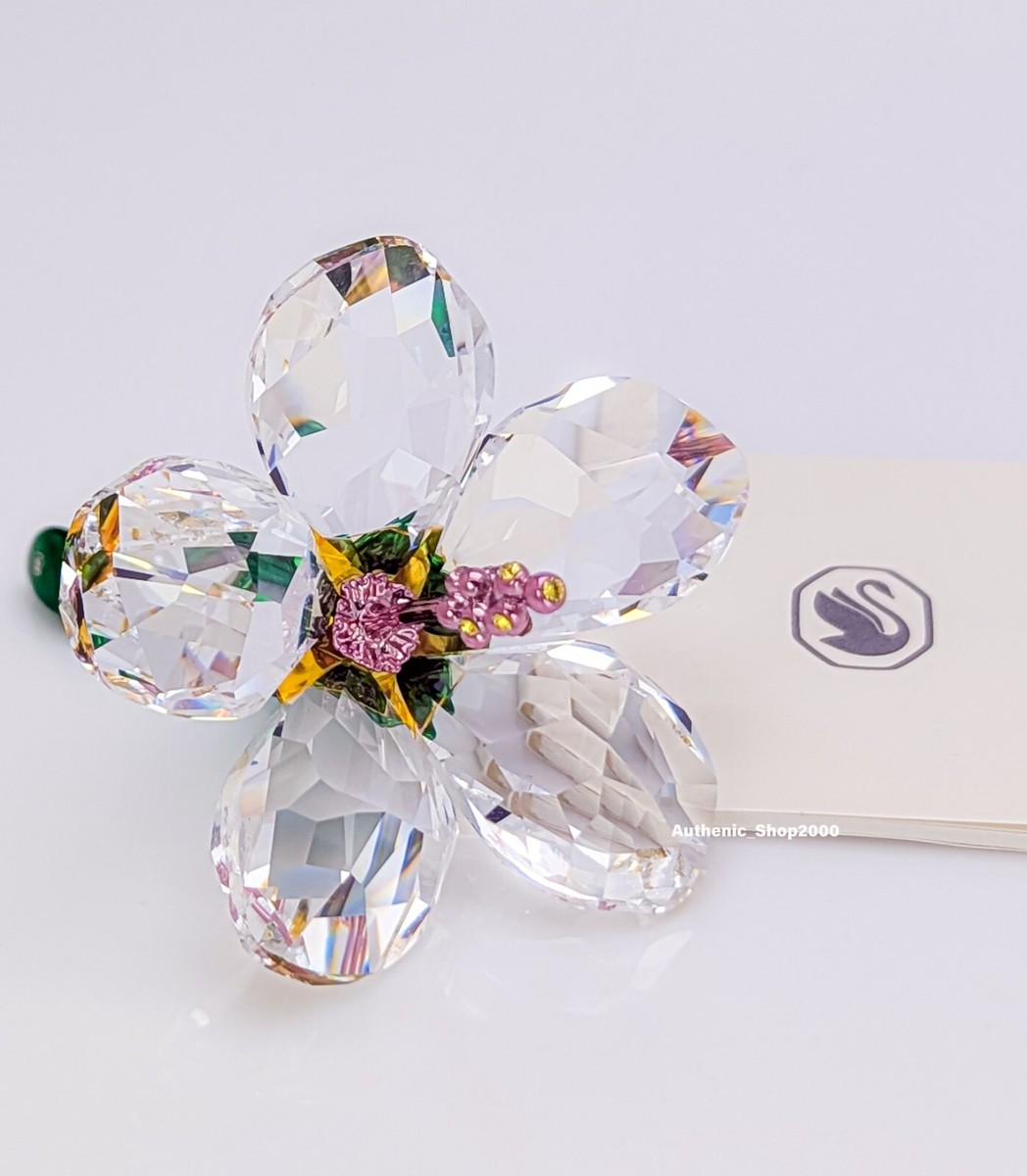 New 100% SWAROVSKI white Crystal Florere Hibiscus Deco Figurine
