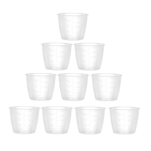 10Pcs Rice Measuring Cups Clear Plastic Kitchen Rice Cooker Replacement 160ML HQ - Afbeelding 1 van 18