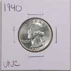 1940 25C Washington Quarter Dollar in UNC Condition #4588