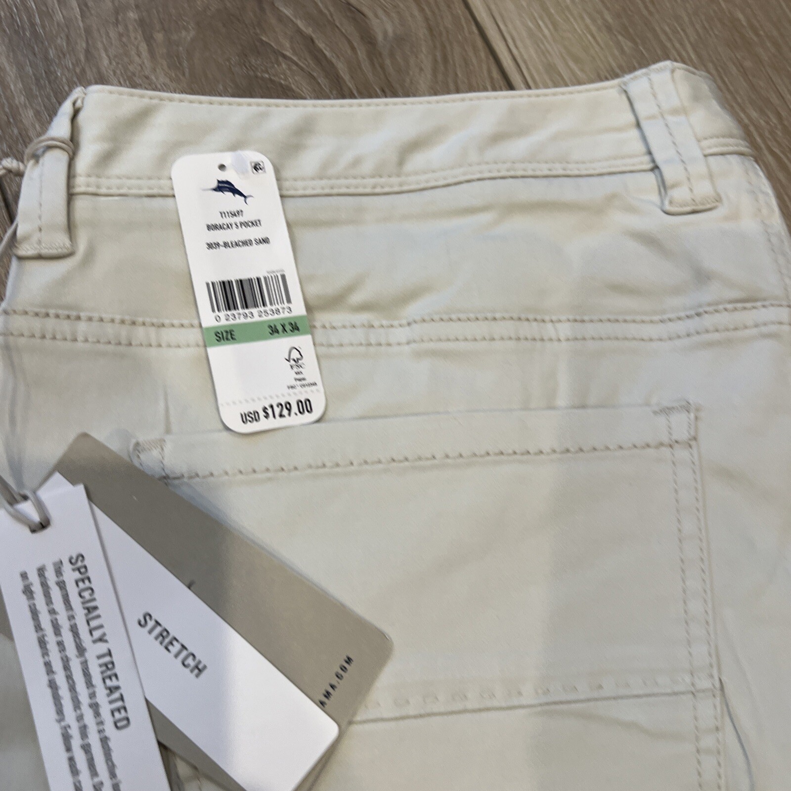 Tommy Bahama men flat front khaki pants size 34X34 129 Boracay