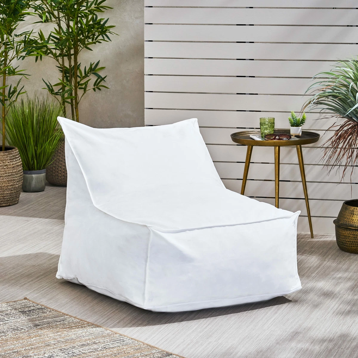 Mikayel 3 Ft Outdoor Contemporary Water Resistant Fabric Bean Bag