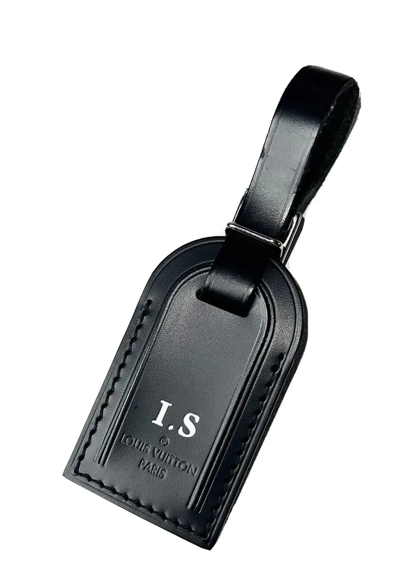 Louis Vuitton Black Luggage Tag w/ IS Initials Small 🍁 Silvertone