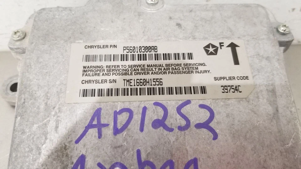 01 JEEP WRANGLER TJ SRS BAG MODULE 56010300AB - Image 4 of 4