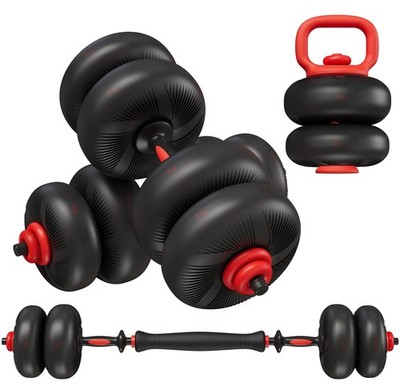 4 in 1 verstellbare Hantel, Langhantel, Kettlebells, Liegestütz Ständer Set, 20KG