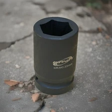1” Drive 33mm Deep Impact Socket 6 Point Metric Axle Nut Spindle Cr-MO Sockets