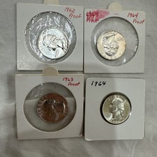 Lot 4 90% Silver Quarters $1 Face Value Washington Quarter