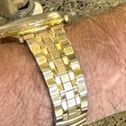 Swank Men's Wristwatch Gold Metal Bracelet 17 Jewels Analog Day Date Baton Dial — photo 4