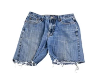 Lucky Brand Jean Short Men (30x7 Meas) Straight Blue Cut Off Jorts Tag 34