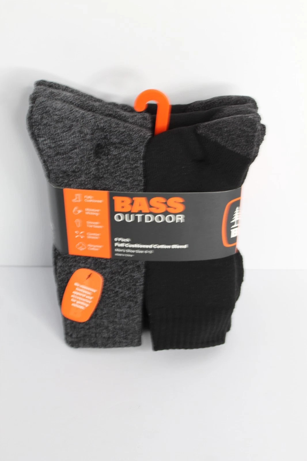 Bass Outdoor Men's Socks Size 6-12, 6 Pack Cushioned Moisture Wicking
Opens in a new window or tab