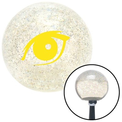 Yellow One Eye Clear Metal Flake Shift Knob w/ M16x1.5 Insert Shifter Auto Brody