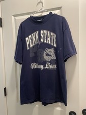 Distressed VTG 90s Penn State University PSU Large Oversized T-Shirt Made in USA