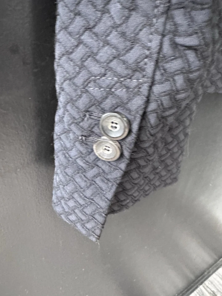 Blazer Piazza Sempione Negro Espiga Texturizado Botón Chaqueta Talla 46 / EE. UU. L Foto 3 de 4