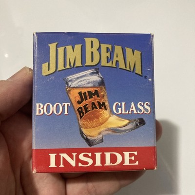 Vintage 1993 JIM BEAM Bourbon Whiskey Cowboy Boot Shot Glass NEW OLD STOCK