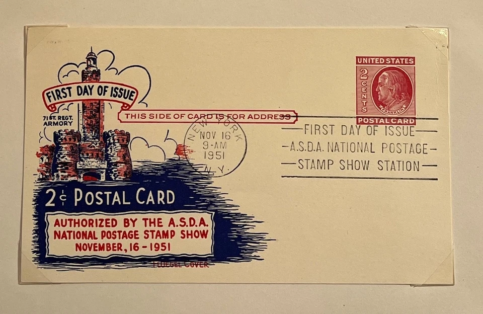 1951 2c Postal Card First Day of Issue - #UX38 - No Address - ArtCraft & Fluegel - Image 3 of 3