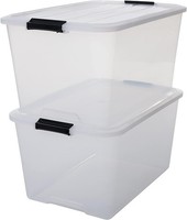 Aufbewahrungsboxen Iris Ohyama 45 L, 2Er-Set, Transparent