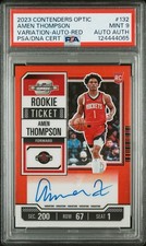2023-24 Panini Contenders Optic Amen Thompson Rookie Ticket Auto Red /99 - PSA 9
