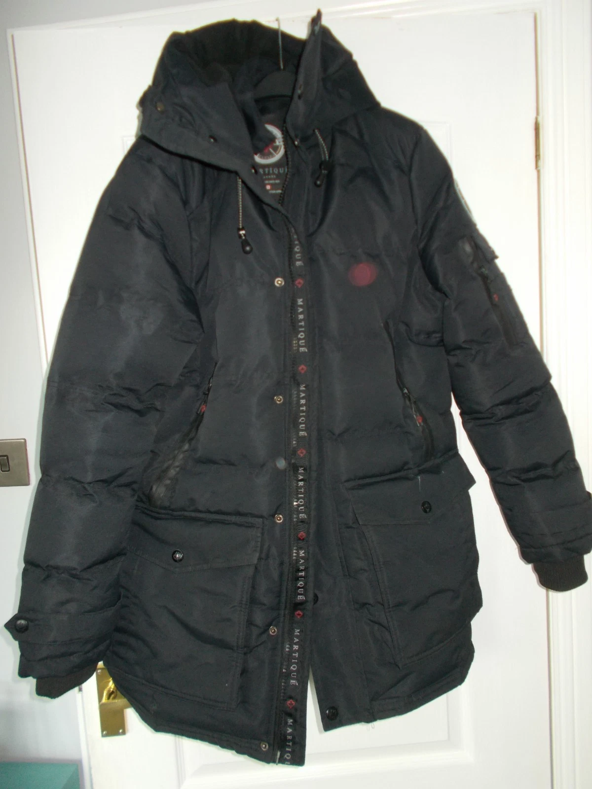 Martique Canada black parka jacket size S Small VGC