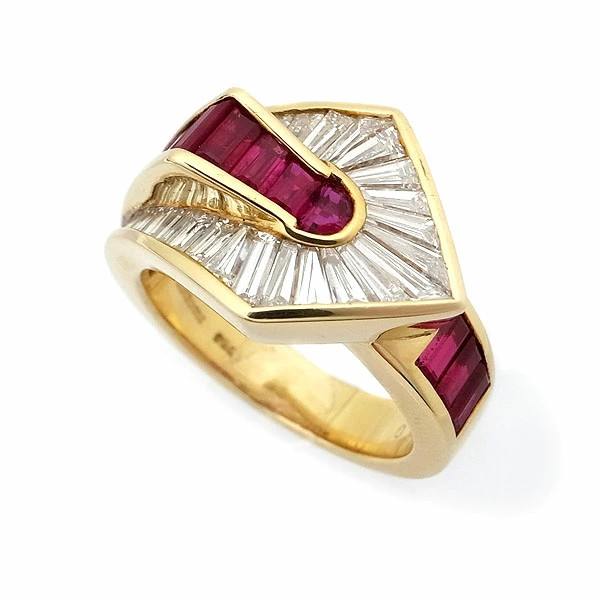 PICCHIOTTI Peerless Ring Ruby Diamond 750YG US#6 … - image 1