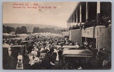Tarjeta postal de la Feria del Condado de Cortland de Nueva York del Día del Gobernador 1908 Q1