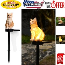 Cute Cat Solar Lawn Decoration - Colorful Resin Statue for Outdoor Spaces