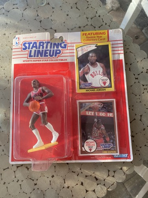 #ad #ad Vtg 1990 Kenner Starting Lineup NBA MICHAEL JORDAN sealed w ROOKIE CARD #1 $98.88