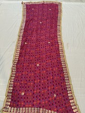 Beautiful Rajasthani Bandhej Women Dupatta with Gota work all around the edges.