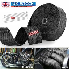 Titanium Black Heat Wrap Tape Exhaust Insulating Downpipe Manifold 10 Ties