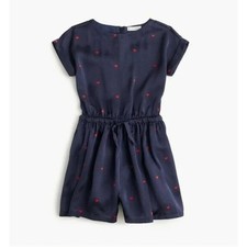 J. Crew CREWCUTS Girls Jumpsuit One Piece Shorts Romper Blue Hearts Size 5