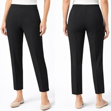 Everlane Tailored Cropped Pants Womens 8 Black Slim Minimalist Chic Rear Seams
